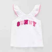 Okie Dokie Toddler & Little Girls Round Neck Short Sleeve Tank Top
