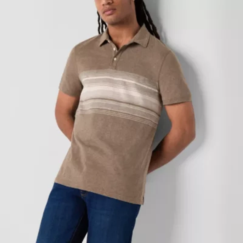 mutual weave Mens Regular Fit Short Sleeve Polo Shirt