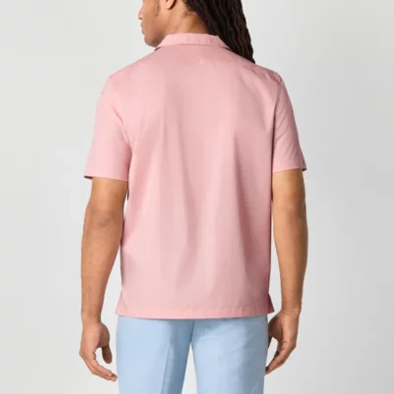 J. Ferrar Ultra Comfort Mens Short Sleeve Camp Shirt