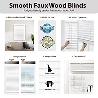 Cut-to-Width 2" Cordless Faux-Wood Blinds