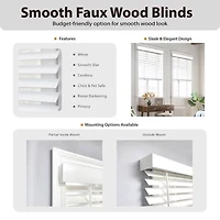 Cut-to-Width 2" Cordless Faux-Wood Blinds
