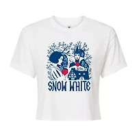 Evil Queen Cropped Tee Womens Juniors Crew Neck Short Sleeve Regular Fit Snow White Graphic T-Shirt