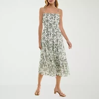 Trixxi Womens Midi Floral Juniors A-Line Dress