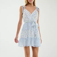 Trixxi Womens Juniors Floral Fit + Flare Dress