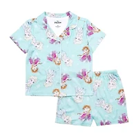 Disney Collection Toddler Girls Frozen V-Neck Short Sleeve 2-pc. Pajama Sets