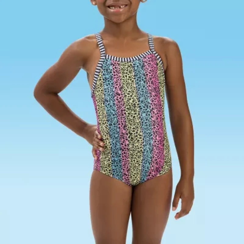 Dolfin Toddler Girls Easy-on + Easy-off One Piece Swimsuit