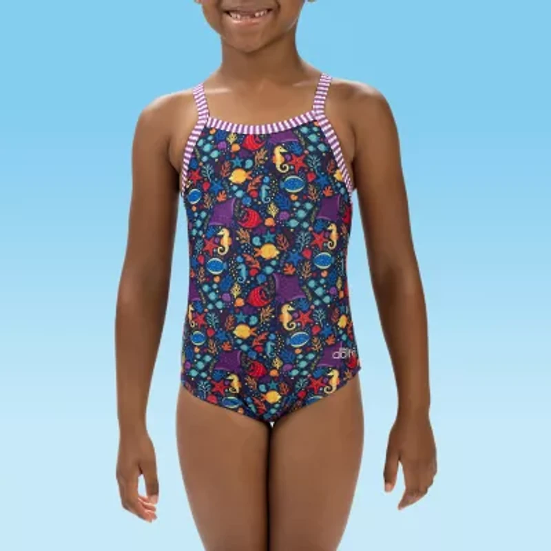 Dolfin Toddler Girls Easy-on + Easy-off One Piece Swimsuit