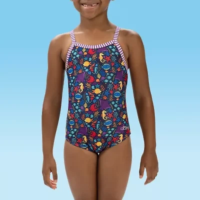 Dolfin Toddler Girls Easy-on + Easy-off One Piece Swimsuit