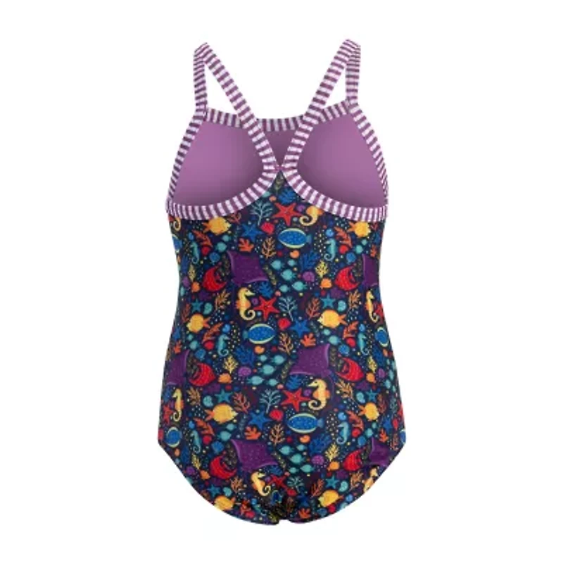 Dolfin Toddler Girls Easy-on + Easy-off One Piece Swimsuit