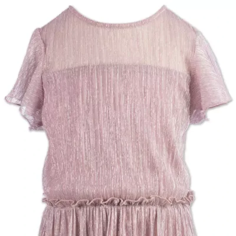 Speechless Big Kid Girls Embellished Short Sleeve Flutter Party Dress