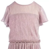 Speechless Big Kid Girls Embellished Short Sleeve Flutter Party Dress