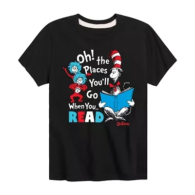Little & Big Kid Boys Crew Neck Short Sleeve Regular Fit Dr. Seuss Graphic T-Shirt