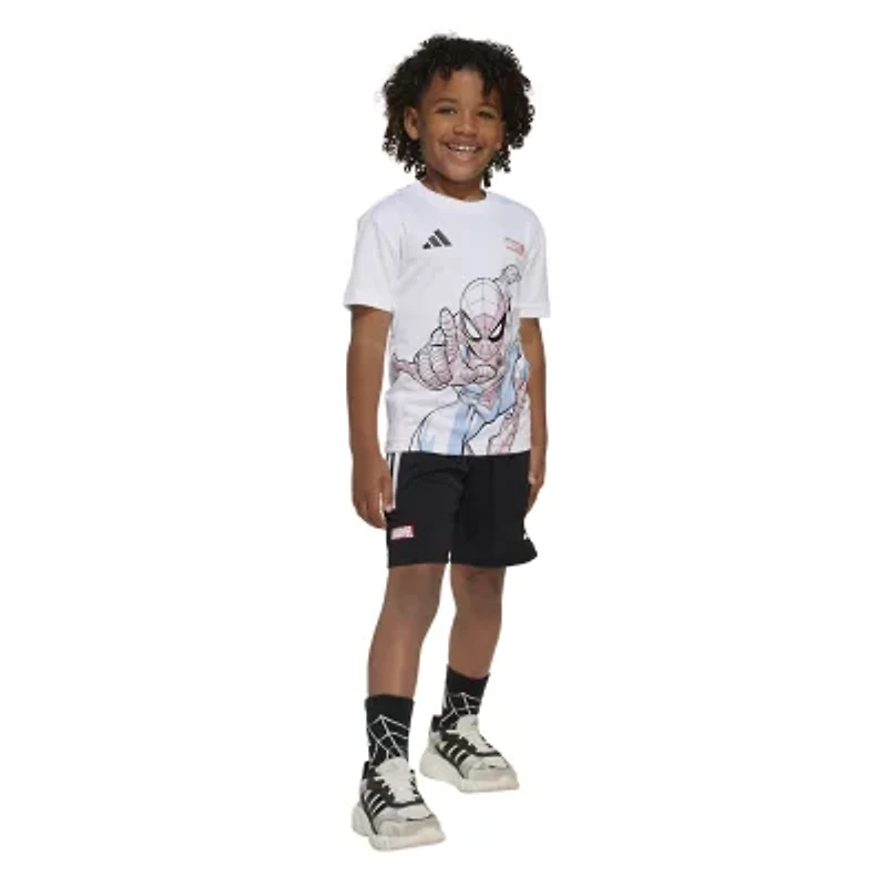 adidas x Disney Toddler & Little Boys 2-pc. Spiderman Short Set