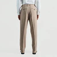 Haggar Premium Comfort Tonal Plaid Mens Classic Fit Dress Flat Front Pant