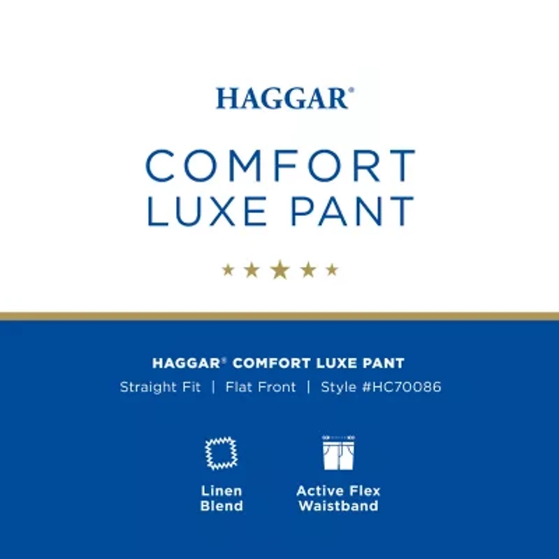 Haggar Comfort Luxe Mens Straight Fit Flat Front Pant