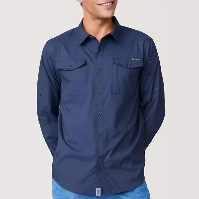 Free Country Mens Long Sleeve Regular Fit Button-Down Shirt