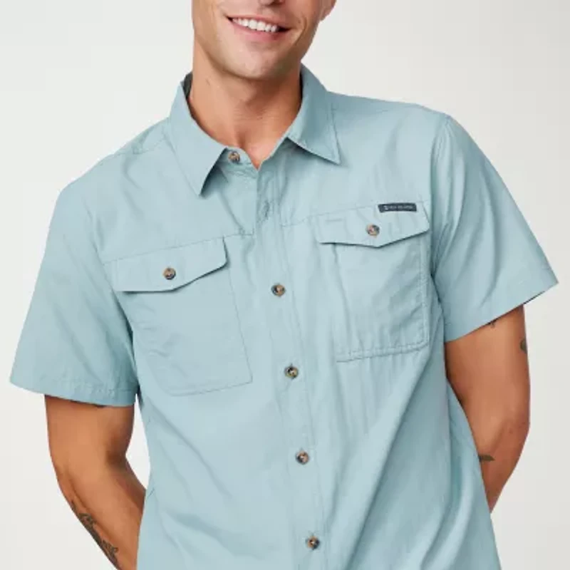 Free Country Mens Short Sleeve Regular Fit Button-Down Shirt
