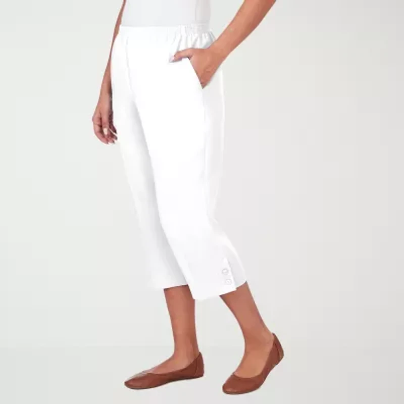 Alfred Dunner Classics Womens Straight Capri Pant