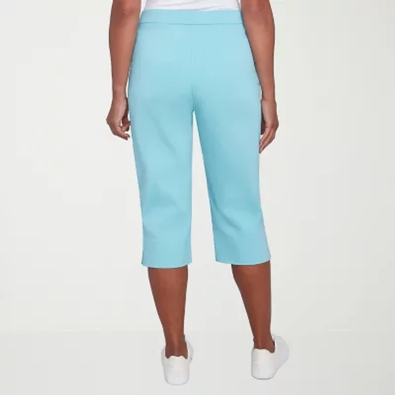 Alfred Dunner Classics Womens Stretch Fabric Slim Mid Rise Capri Pant