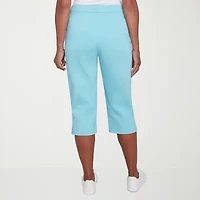 Alfred Dunner Classics Womens Stretch Fabric Slim Mid Rise Capri Pant