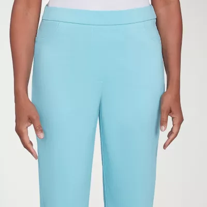 Alfred Dunner Classics Womens Stretch Fabric Slim Mid Rise Capri Pant