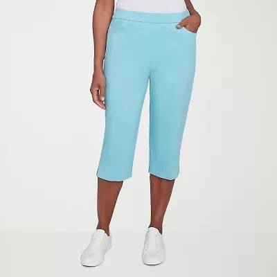 Alfred Dunner Classics Womens Stretch Fabric Slim Mid Rise Capri Pant