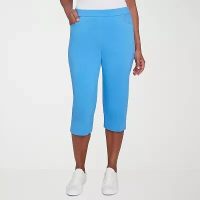 Alfred Dunner Classics Womens Stretch Fabric Slim Mid Rise Capri Pant