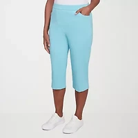 Alfred Dunner Classics Womens Stretch Fabric Slim Mid Rise Capri Pant