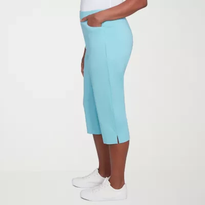 Alfred Dunner Classics Womens Stretch Fabric Slim Mid Rise Capri Pant