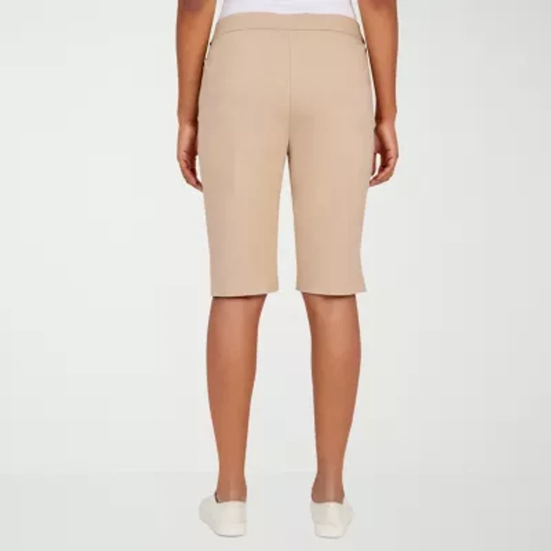 Alfred Dunner Classics Womens 14" Mid Rise Stretch Fabric Bermuda Short