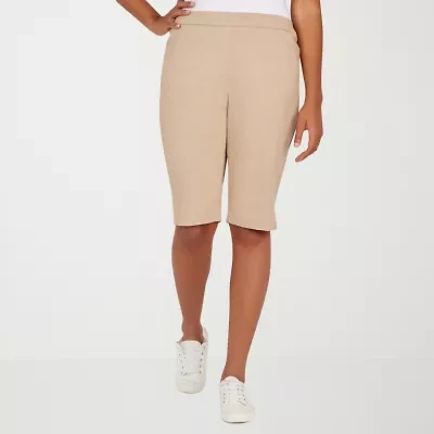 Alfred Dunner Classics Womens 14" Mid Rise Stretch Fabric Bermuda Short