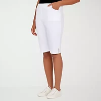 Alfred Dunner Classics Womens 14" Mid Rise Stretch Fabric Bermuda Short