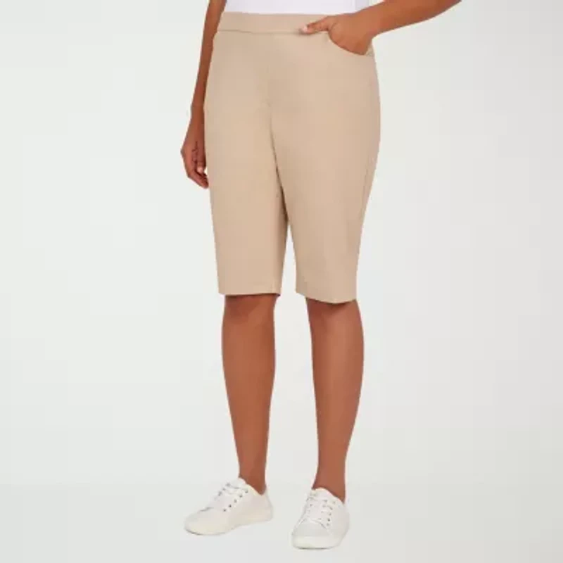 Alfred Dunner Classics Womens 14" Mid Rise Stretch Fabric Bermuda Short