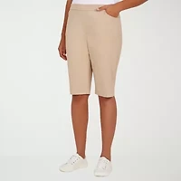 Alfred Dunner Classics Womens 14" Mid Rise Stretch Fabric Bermuda Short