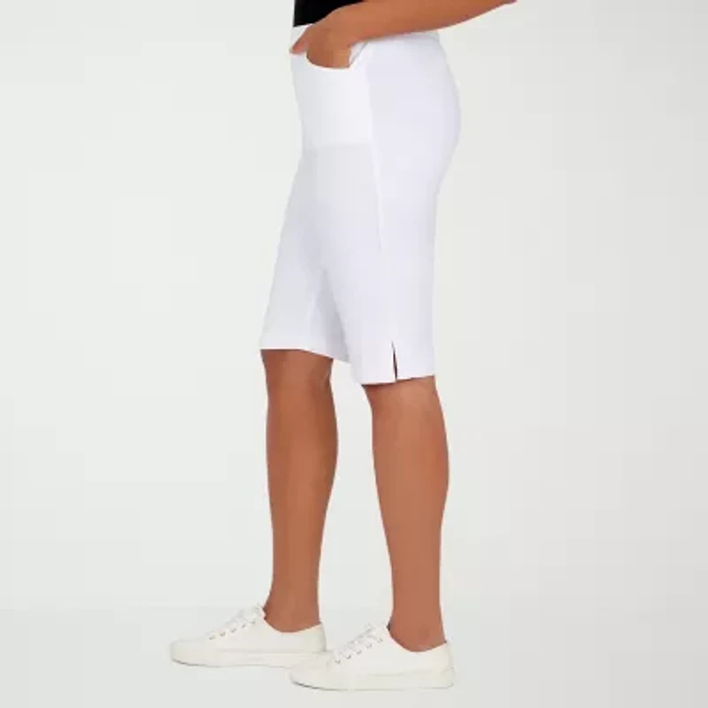 Alfred Dunner Classics Womens 14" Mid Rise Stretch Fabric Bermuda Short
