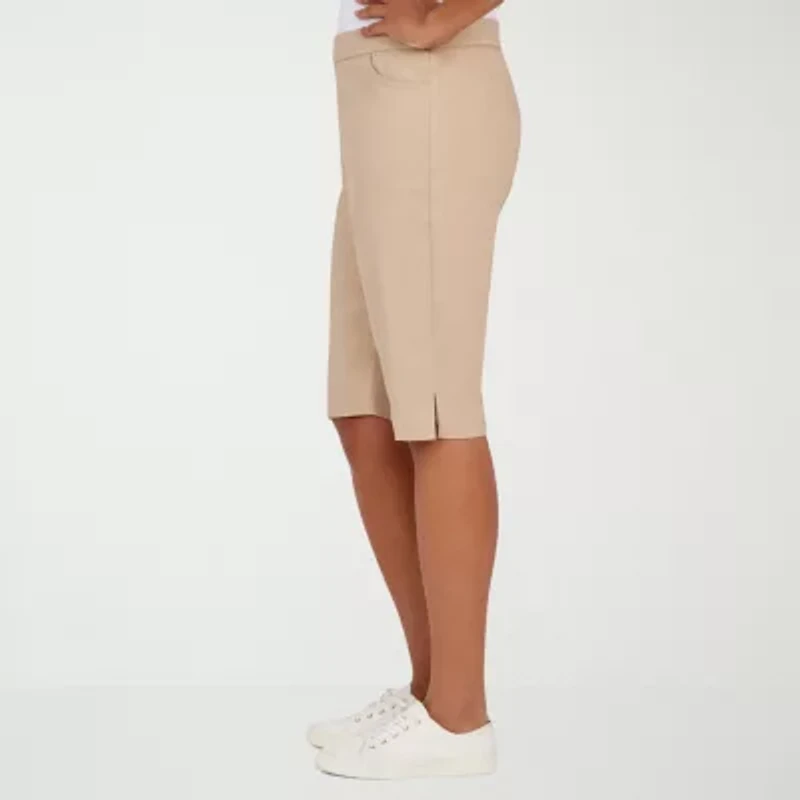 Alfred Dunner Classics Womens 14" Mid Rise Stretch Fabric Bermuda Short