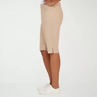 Alfred Dunner Classics Womens 14" Mid Rise Stretch Fabric Bermuda Short