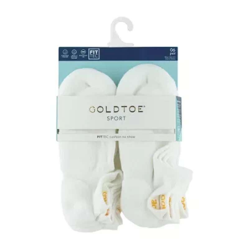 Gold Toe Sport Cushion Womens Multi-Pack 6 Pair No Show Socks