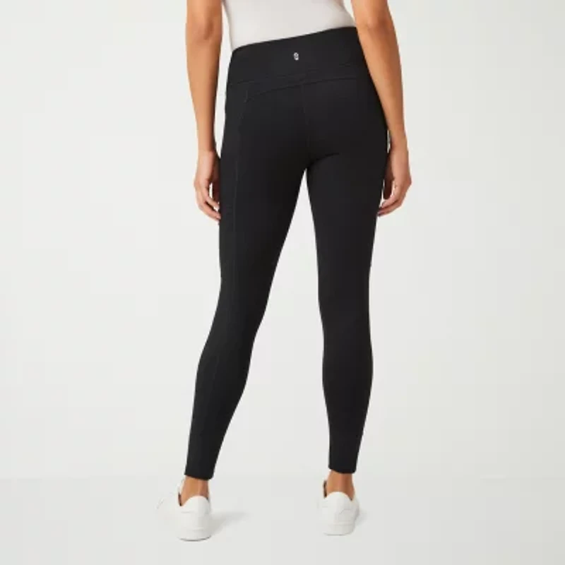 Free Country Womens Moisture Wicking Mid Rise Knit 27" Active Full Length Leggings