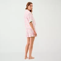 Martha Stewart Womens V-Neck Short Sleeve 2-pc. Pajama Sets