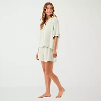 Martha Stewart Womens V-Neck Short Sleeve 2-pc. Pajama Sets