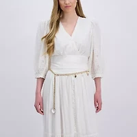 JS Jessica Simpson Shell Charm Chain Womens Belt