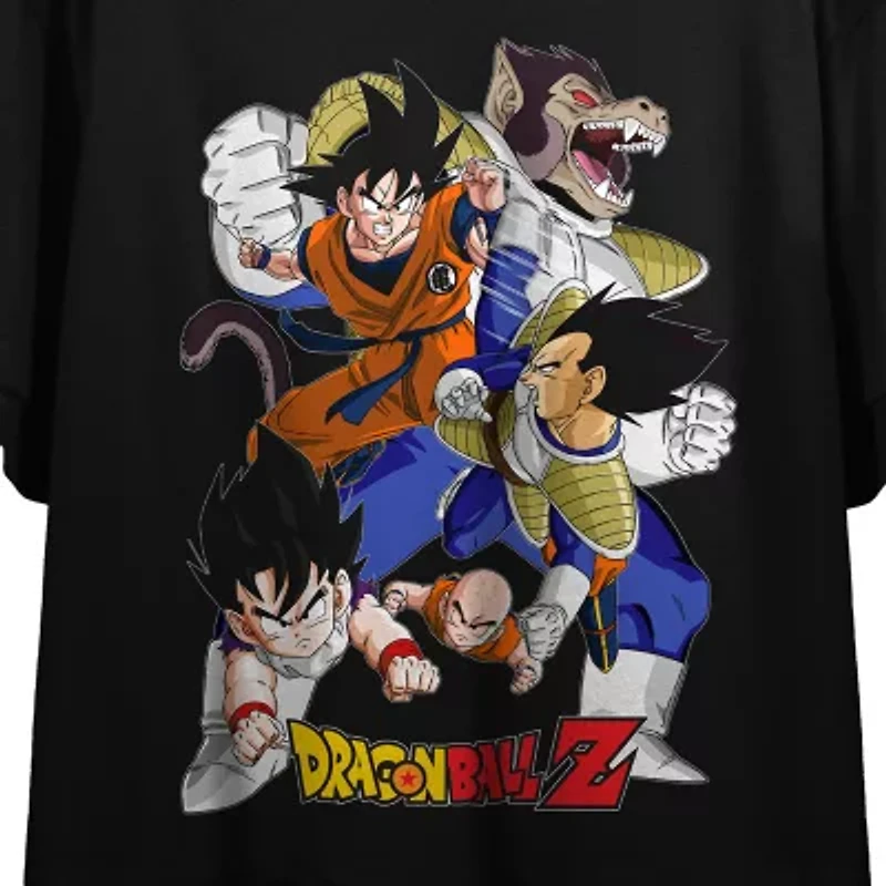 Womens Crew Neck Short Sleeve Dragon Ball Z Crop Top