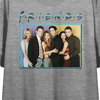 Womens Crew Neck Short Sleeve Friends Crop Top