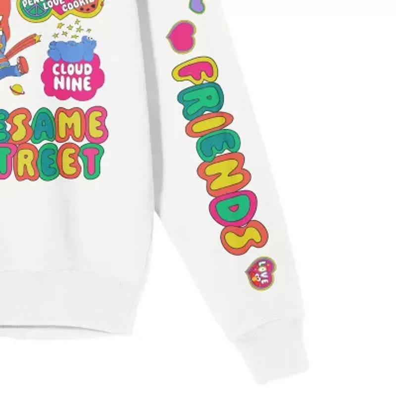 Womens Crew Neck Long Sleeve Sesame Street Sweatshirt