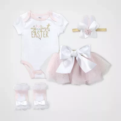 Baby Essentials First Easter Girls 4-pc. Skirt Set