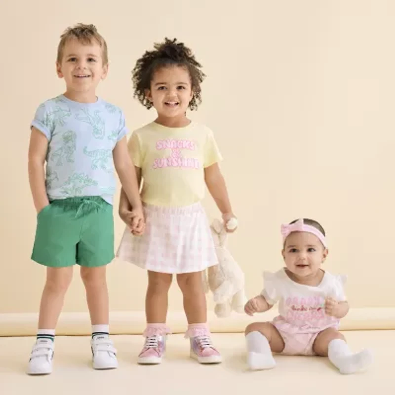 Okie Dokie Toddler & Little Boys Crew Neck Short Sleeve Regular Fit Graphic T-Shirt