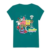 Little & Big Kid Girls Crew Neck Short Sleeve Spongebob Graphic T-Shirt