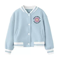 Smiley Little & Big Kid Girls Fleece Lightweight Varsity Jacket