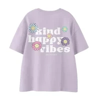 Smiley Big Kid Girls Crew Neck Short Sleeve Regular Fit Graphic T-Shirt